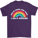 Hello Mama & Papa Im a Gaysian LGBT Mens T-Shirt 100% Cotton Purple
