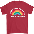 Hello Mama & Papa Im a Gaysian LGBT Mens T-Shirt 100% Cotton Red