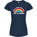 Hello Mama & Papa Im a Gaysian LGBT Womens Petite Cut T-Shirt Navy Blue