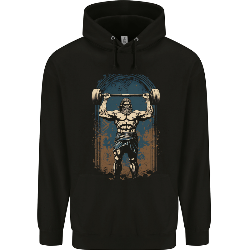 Hercules Gym Bodybuilding Weightlifting Training Mens 80% Cotton Hoodie Black