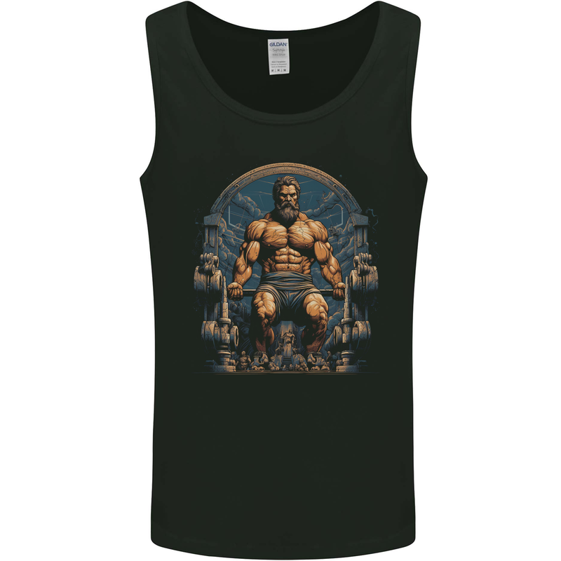 Hercules Gym Bodybuilding Weightlifting Training Mens Vest Tank Top Black