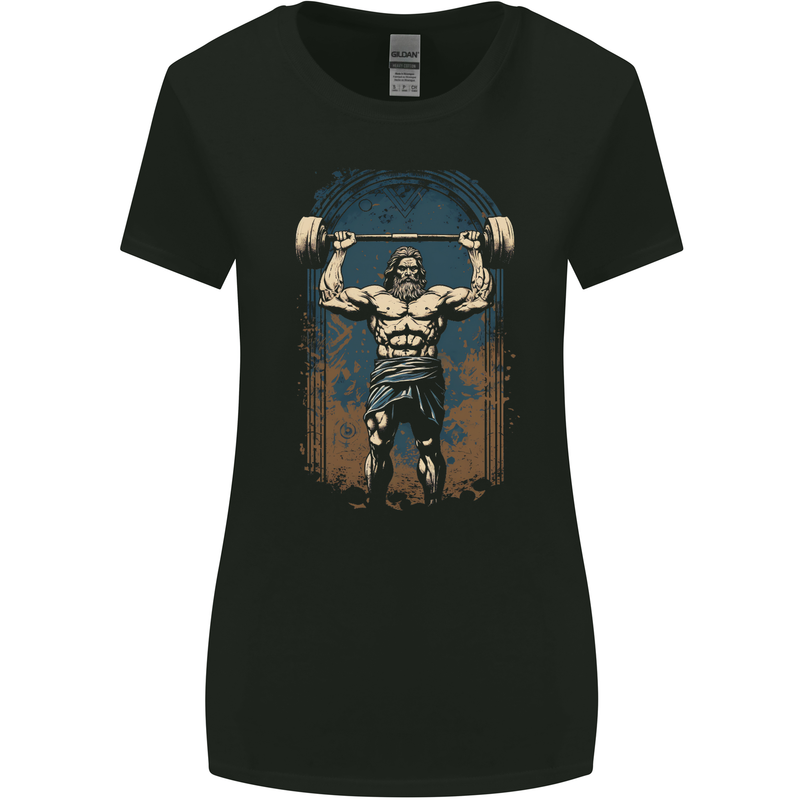 Hercules Gym Bodybuilding Weightlifting Training Womens Wider Cut T-Shirt Black
