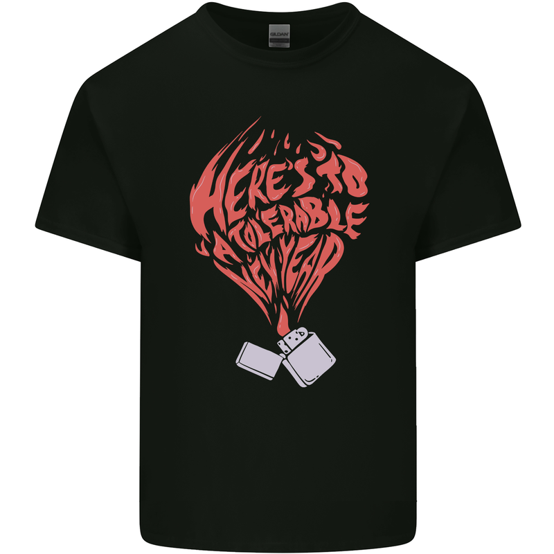 Here's to a Tolerable New Year Cigarette Lighter Kids T-Shirt Childrens Black