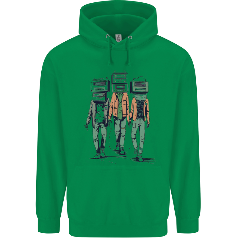 Hi-Fi Head Obscure Music Mens 80% Cotton Hoodie Irish Green