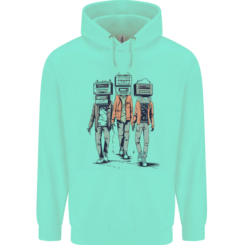 Hi-Fi Head Obscure Music Mens 80% Cotton Hoodie Peppermint