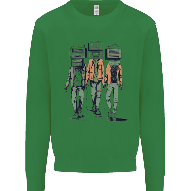 Hi-Fi Head Obscure Music Mens Sweatshirt Jumper Irish Green