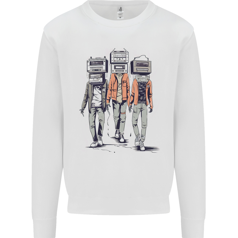 Hi-Fi Head Obscure Music Mens Sweatshirt Jumper White