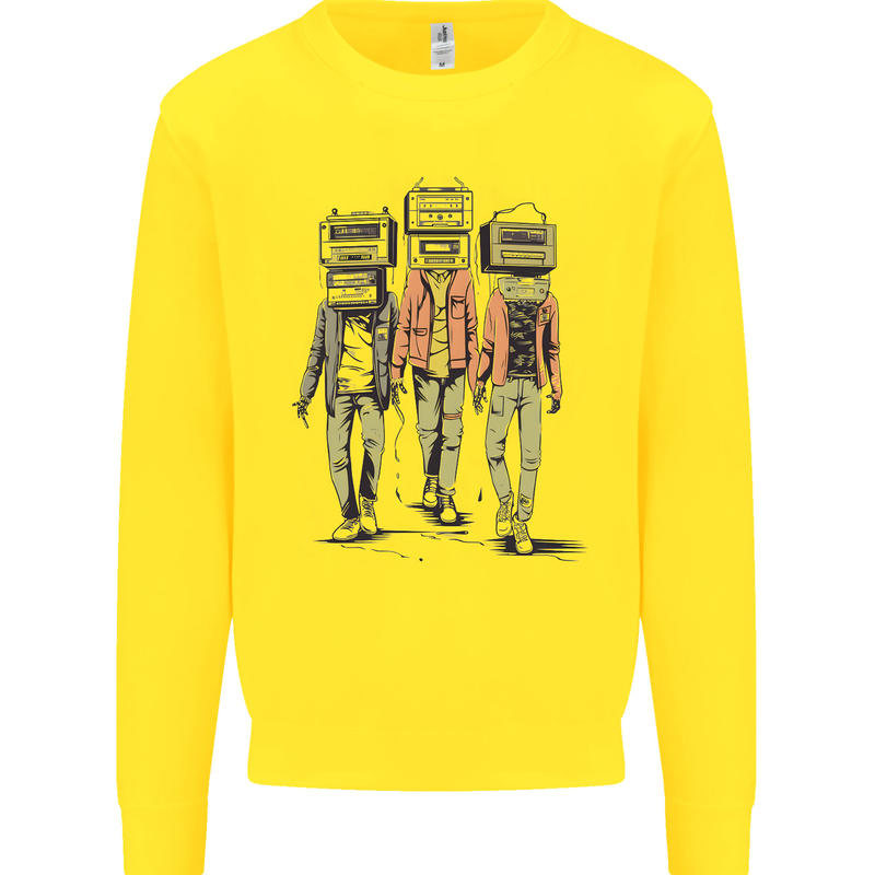 Hi-Fi Head Obscure Music Mens Sweatshirt Jumper Yellow