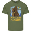 Hide From Hikers Funny Grizzly Bear Hiking Mens Cotton T-Shirt Tee Top Military Green