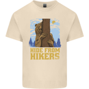 Hide From Hikers Funny Grizzly Bear Hiking Mens Cotton T-Shirt Tee Top Natural