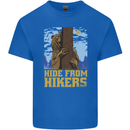 Hide From Hikers Funny Grizzly Bear Hiking Mens Cotton T-Shirt Tee Top Royal Blue