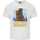 Hide From Hikers Funny Grizzly Bear Hiking Mens Cotton T-Shirt Tee Top White