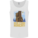 Hide From Hikers Funny Grizzly Bear Hiking Mens Vest Tank Top White