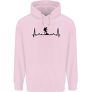 Hiking ECG Walking Rambling Trekking Pulse Childrens Kids Hoodie Light Pink