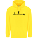 Hiking ECG Walking Rambling Trekking Pulse Childrens Kids Hoodie Yellow