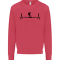 Hiking ECG Walking Rambling Trekking Pulse Kids Sweatshirt Jumper Heliconia