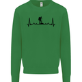 Hiking ECG Walking Rambling Trekking Pulse Kids Sweatshirt Jumper Irish Green