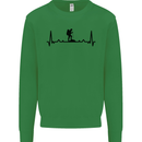 Hiking ECG Walking Rambling Trekking Pulse Kids Sweatshirt Jumper Irish Green