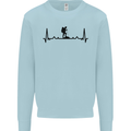 Hiking ECG Walking Rambling Trekking Pulse Kids Sweatshirt Jumper Light Blue