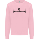 Hiking ECG Walking Rambling Trekking Pulse Kids Sweatshirt Jumper Light Pink