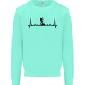 Hiking ECG Walking Rambling Trekking Pulse Kids Sweatshirt Jumper Peppermint