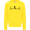 Hiking ECG Walking Rambling Trekking Pulse Kids Sweatshirt Jumper Yellow