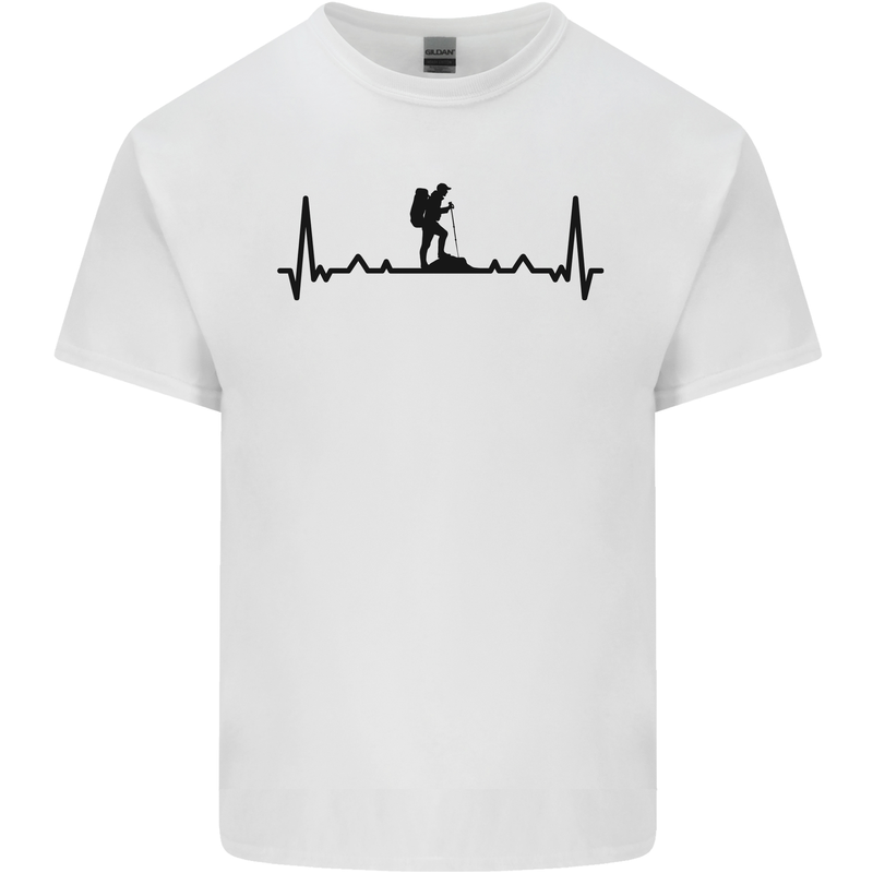 Hiking ECG Walking Rambling Trekking Pulse Kids T-Shirt Childrens White