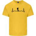 Hiking ECG Walking Rambling Trekking Pulse Kids T-Shirt Childrens Yellow