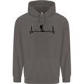 Hiking ECG Walking Rambling Trekking Pulse Mens 80% Cotton Hoodie Charcoal