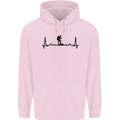 Hiking ECG Walking Rambling Trekking Pulse Mens 80% Cotton Hoodie Light Pink