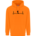 Hiking ECG Walking Rambling Trekking Pulse Mens 80% Cotton Hoodie Orange