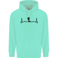 Hiking ECG Walking Rambling Trekking Pulse Mens 80% Cotton Hoodie Peppermint