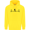 Hiking ECG Walking Rambling Trekking Pulse Mens 80% Cotton Hoodie Yellow