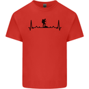 Hiking ECG Walking Rambling Trekking Pulse Mens Cotton T-Shirt Tee Top Red