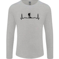 Hiking ECG Walking Rambling Trekking Pulse Mens Long Sleeve T-Shirt Sports Grey