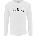 Hiking ECG Walking Rambling Trekking Pulse Mens Long Sleeve T-Shirt White