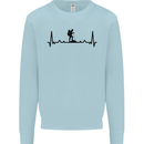 Hiking ECG Walking Rambling Trekking Pulse Mens Sweatshirt Jumper Light Blue