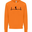 Hiking ECG Walking Rambling Trekking Pulse Mens Sweatshirt Jumper Orange