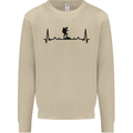 Hiking ECG Walking Rambling Trekking Pulse Mens Sweatshirt Jumper Sand
