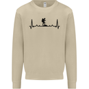 Hiking ECG Walking Rambling Trekking Pulse Mens Sweatshirt Jumper Sand