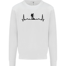 Hiking ECG Walking Rambling Trekking Pulse Mens Sweatshirt Jumper White