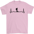 Hiking ECG Walking Rambling Trekking Pulse Mens T-Shirt 100% Cotton Light Pink