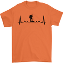 Hiking ECG Walking Rambling Trekking Pulse Mens T-Shirt 100% Cotton Orange