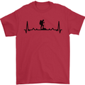 Hiking ECG Walking Rambling Trekking Pulse Mens T-Shirt 100% Cotton Red