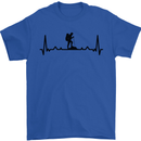 Hiking ECG Walking Rambling Trekking Pulse Mens T-Shirt 100% Cotton Royal Blue