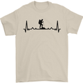 Hiking ECG Walking Rambling Trekking Pulse Mens T-Shirt 100% Cotton Sand