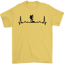 Hiking ECG Walking Rambling Trekking Pulse Mens T-Shirt 100% Cotton Yellow