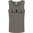 Hiking ECG Walking Rambling Trekking Pulse Mens Vest Tank Top Charcoal