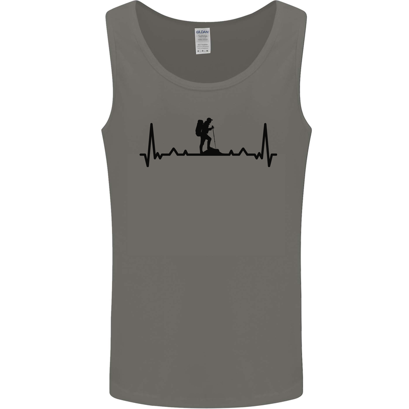 Hiking ECG Walking Rambling Trekking Pulse Mens Vest Tank Top Charcoal