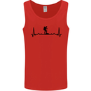Hiking ECG Walking Rambling Trekking Pulse Mens Vest Tank Top Red